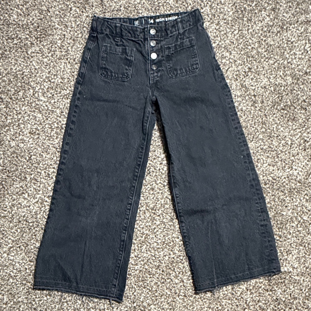 GAP Black Flare Ankle Wide-Leg Jeans